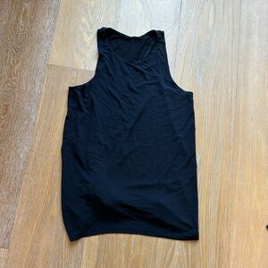 Montiel Split Back “peekabo” tie back sleeveless tank top black